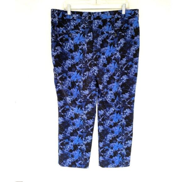 Banana Republic Avery Navy Blue Floral Print Pocket Ankle Pants 14 - Picture 4 of 8